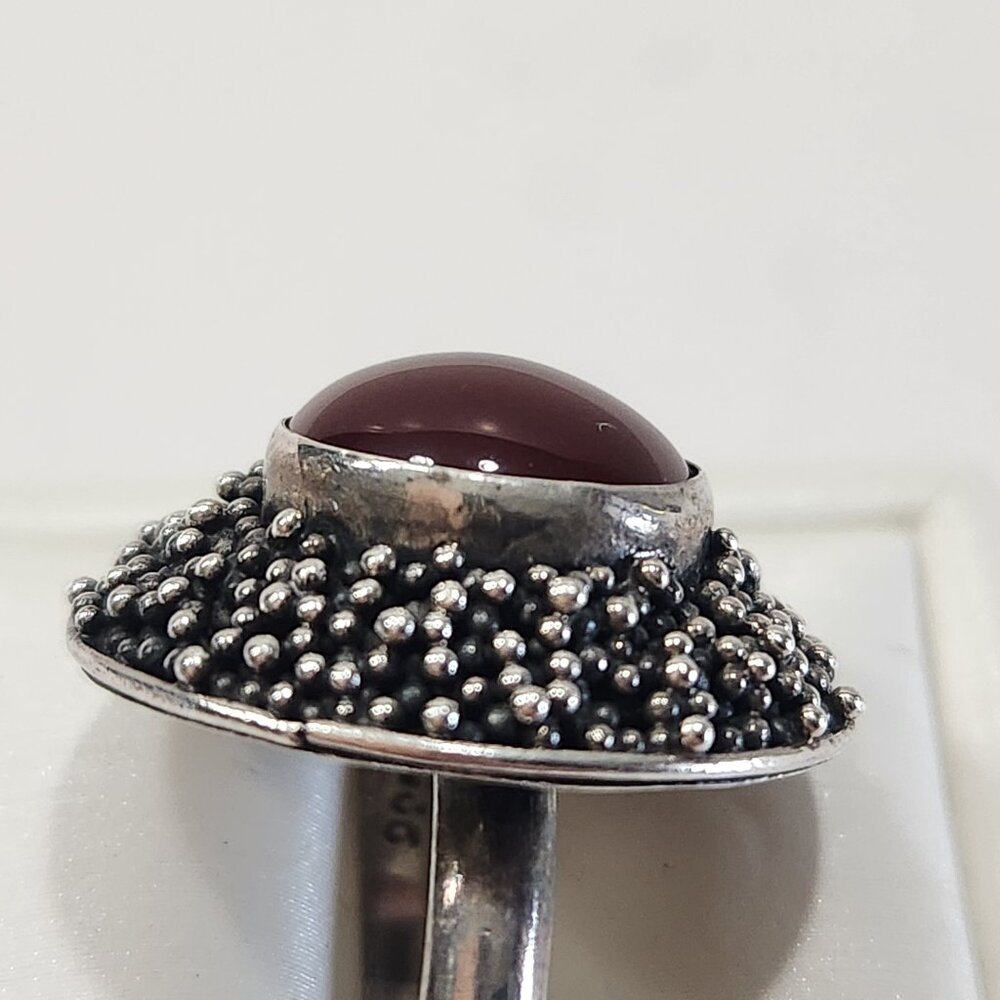 Unique Round Carnelian Stone With Multiple Sterli… - image 6